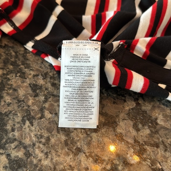 Ralph Lauren Striped Black and Red Women's cotton tshirt Dress NWT L - Picture 9 of 14